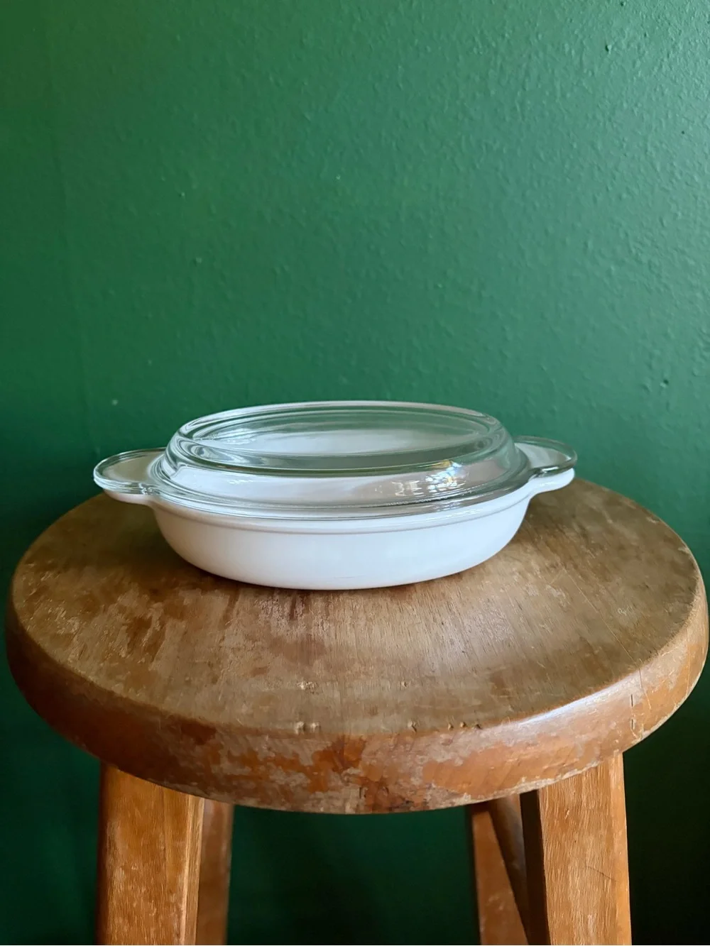 Pyrex Visions mini Casserole Dish V-14-B in White w/ Lid